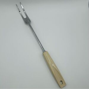 EKCO USA Stainless Meat Fork Beige/Almond  Plastic Handle Cooking Utensil